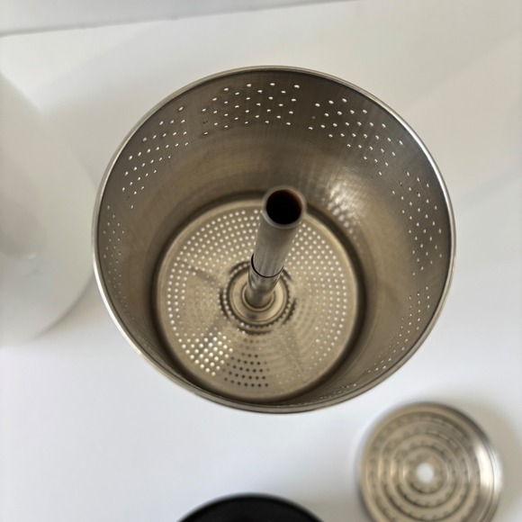 Vtg Corning Ware 9 Cup Percolator Coffee Tea Pot White Blue Floral Set - Picture 7 of 12